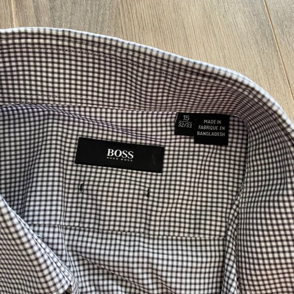 Hugo Boss Check Pattern Button-Down Dress Shirt - Picture 4 of 11
